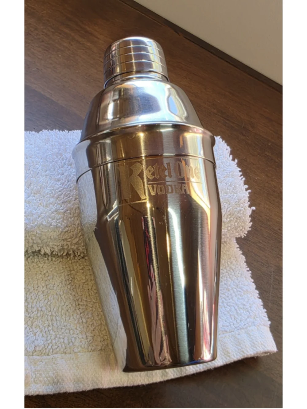 Jack Daniels Stainless Steel 6oz Barrel Shaped Flask Ketel One Bev Shaker Set